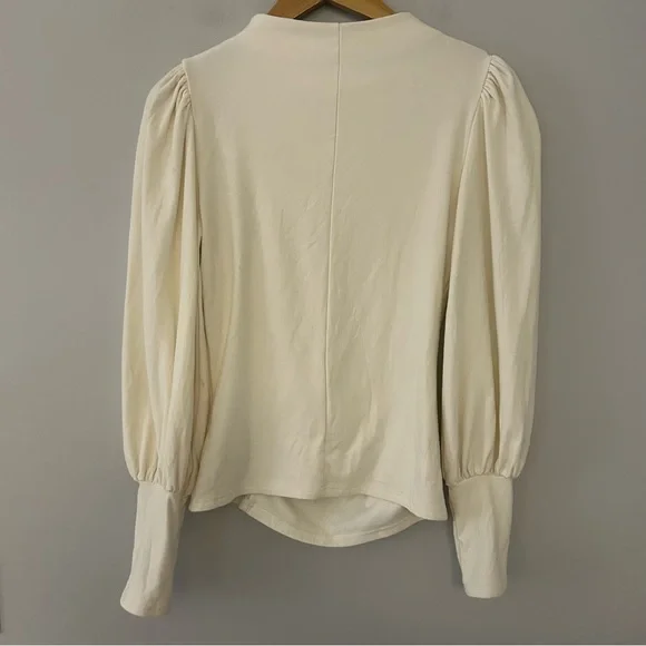 GESTUZ RifaGZ White Cream Pullover Ruched Blouse - Picture 9 of 9